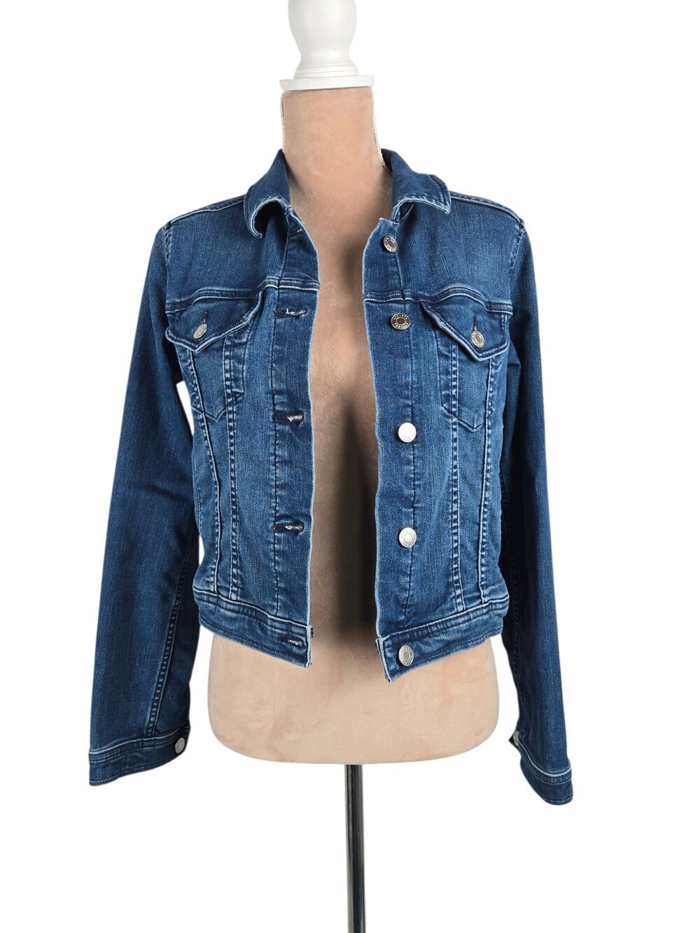 Athleta Detour Denim Jacket Medium Wash Blue XS